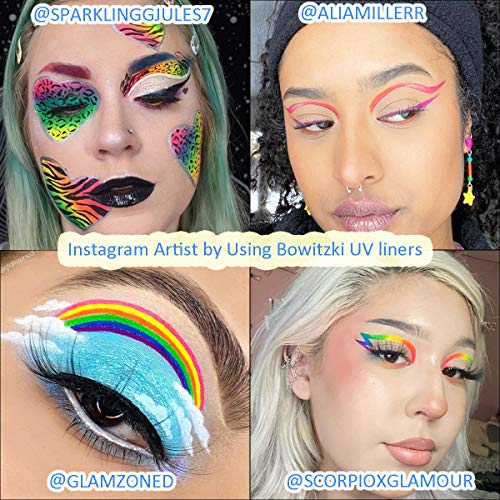 Bowitzki 9-Color Water Activated UV Neon Eyeliner & Face Body Paint Set