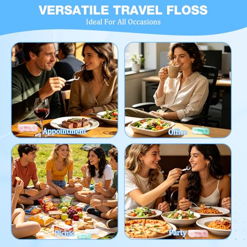 HOFASON 180 Travel Dental Floss Picks - Portable Case for Adults