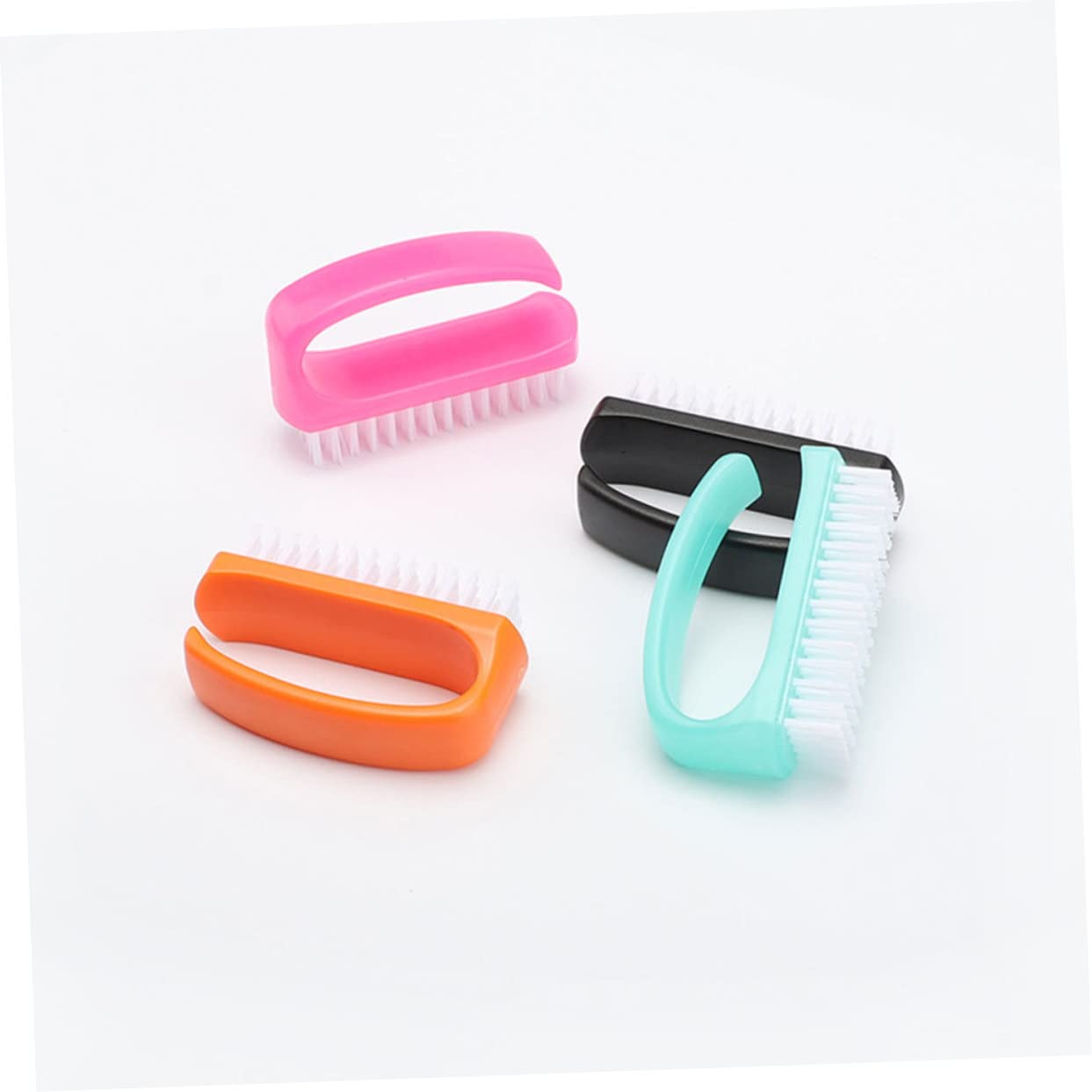 FRCOLOR 4Pcs Nail Cleaning Brush Durable Fingernail Brush for Manicure Dust Removal Soft Bristles for Gentle Nail Care Selection Essential Random Color