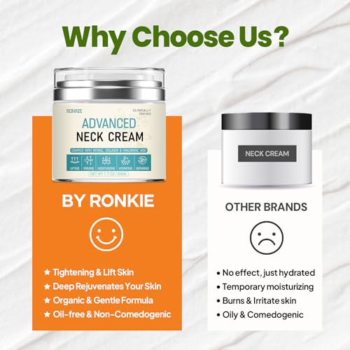RONKIE Neck Firming & Tightening Cream with Retinol & Hyaluronic Acid 1.7oz