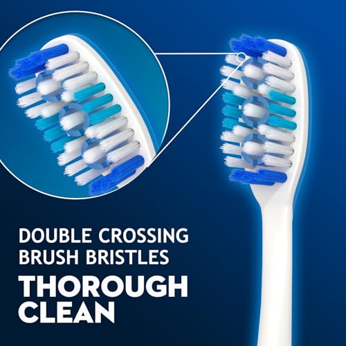 Wave-Shaped Manual Toothbrush with Tongue Cleaner - 6 Pack