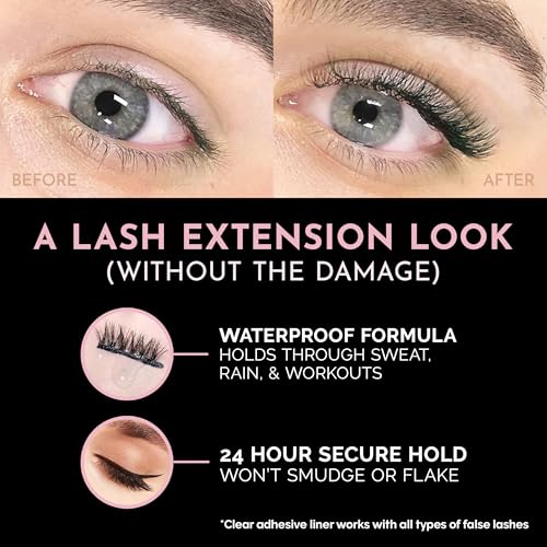 Luxillia Magnetic Eyelashes Kit - 8 Set with Clear and Black Eyeliner