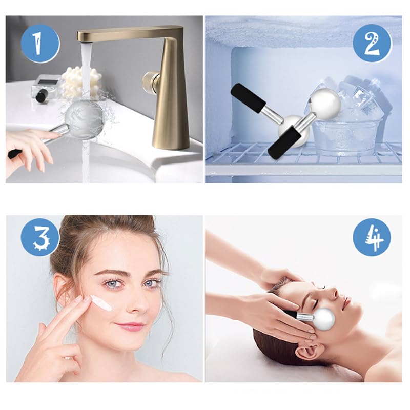 Betyura Ice Globes for Face & Eyes - Black Stainless Steel Cryo Sticks