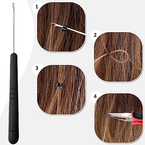 600Pcs Hair Extension Tools Kit Micro Link Beads & Accessories for Hair Styling