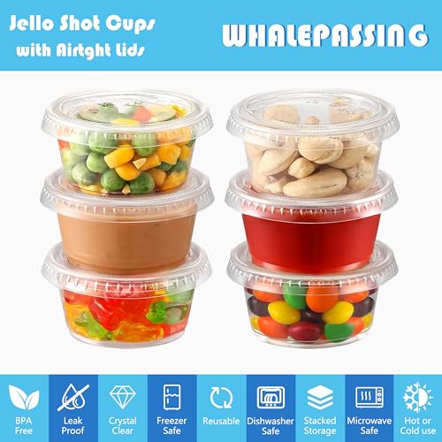 200 Sets of 2oz Jello Shot Cups with Lids - Leakproof & BPA-Free