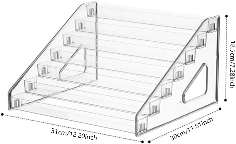 Acrylic Nail Polish Organizer Rack - 7 Tier Clear Display Stand for Makeup, Sunglasses & Essential Oils | Transparent