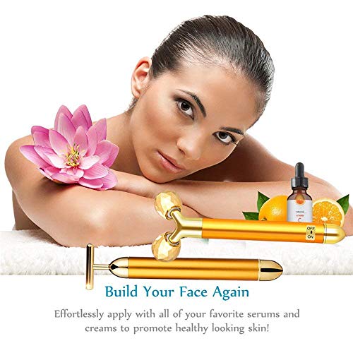 DANGSHAN 2-in-1 Electric Face Massager Kit with 3D & T-Shaped Rollers