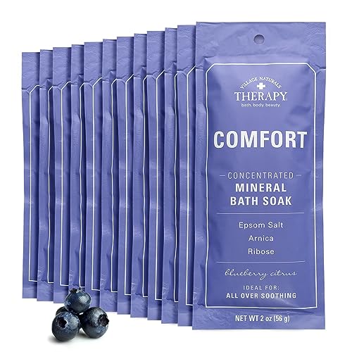 Village Naturals Therapy Comfort Concentrated Mineral Bath Soak Blueberry Citrus 2 oz (Pack of 12)
