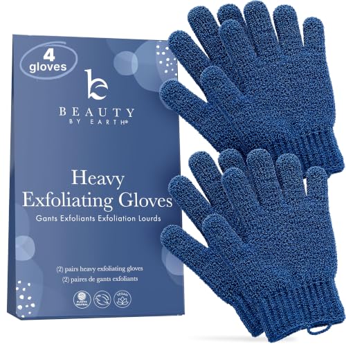 Exfoliating Shower Gloves (4 pcs) - Gentle Body Scrub for Smooth Skin