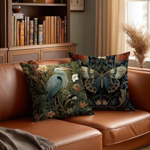 William Morris Inspired Floral Pillow Cover, 18x18 Inch