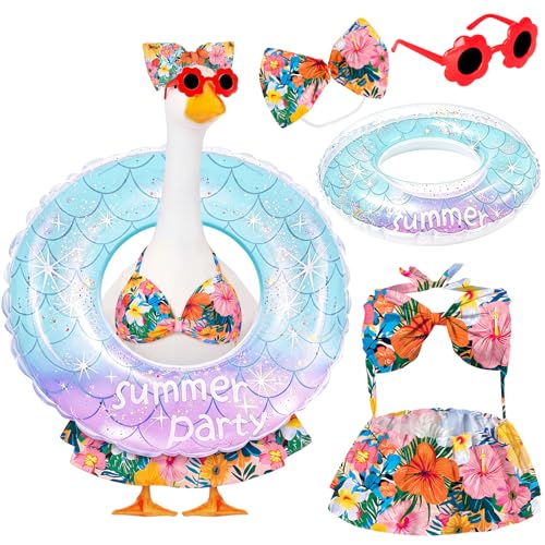 Summer Porch Goose Outfit Set with Hawaiian Bikini & Accessories