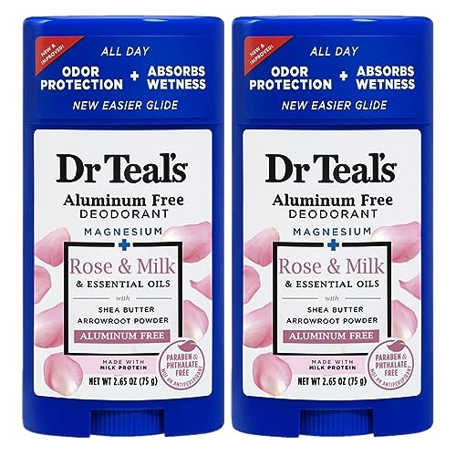Dr. Teal's Rose & Milk Aluminum-Free Deodorant Gift Set (2-Pack, 2.65oz)
