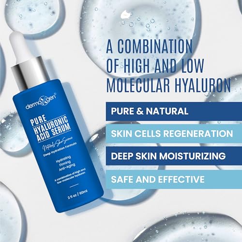 DERMAXGEN Hyaluronic Acid Serum – Hydrating Anti-Aging Face & Eye Treatment (2 FL OZ)
