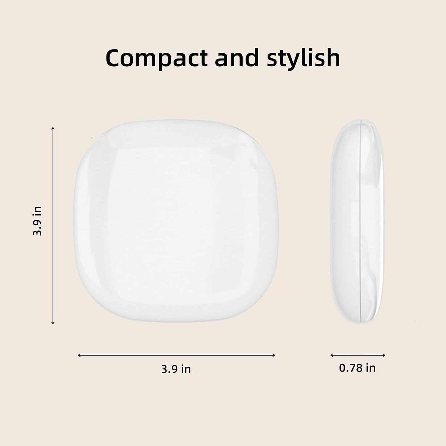 Compact LED Travel Magnifying Makeup Mirror - 1X/10X Rechargeable 4-Inch Lighted Mirror | Dimmable & Portable for Purses