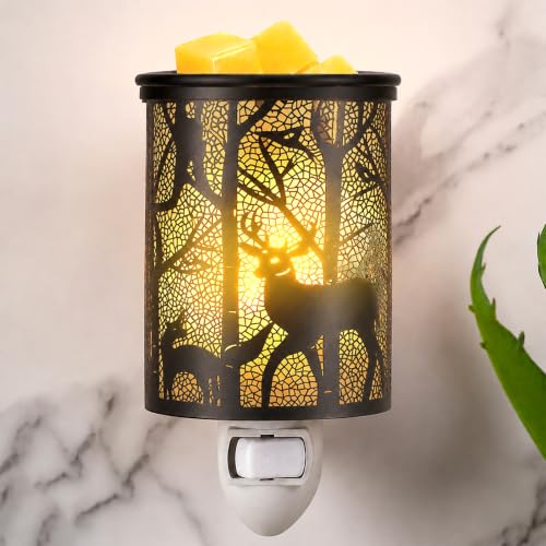 EQUSUPRO Metal Wax Warmer with Night Light - Deer Design