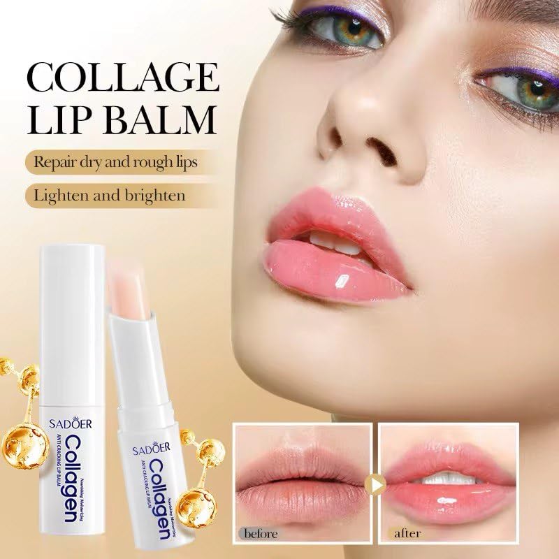 Sadoer Collagen Lip Balm - Hydrating Anti-Cracking Formula 15ml