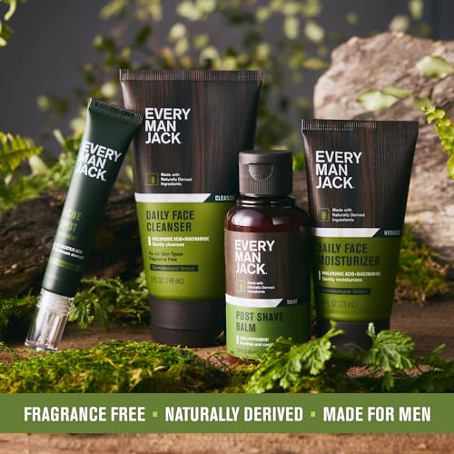 Every Man Jack Men's Post Shave Balm - Calms Irritation, Cools Skin, Hydrates, Absorbs Fast - Made with Naturally Derived Ingredients like Coconut Oil, Aloe Vera, Natural Menthol - 3.2oz - 2 Pack