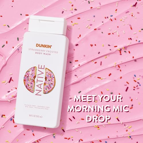 Native Body Wash Dunkin Strawberry Frosted - 18 oz, Sulfate & Paraben Free