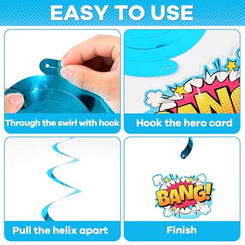 Hero Birthday Party Decorations Set - 27pcs Banner & Centerpieces