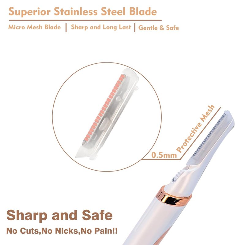 18 Pcs Replacement Blades for Finishing Touch Flawless Dermaplane Glo Sonic Vibrating Facial Exfoliator, Replacement Heads Only Specific for Flawless Vibrating Dermaplane Razor