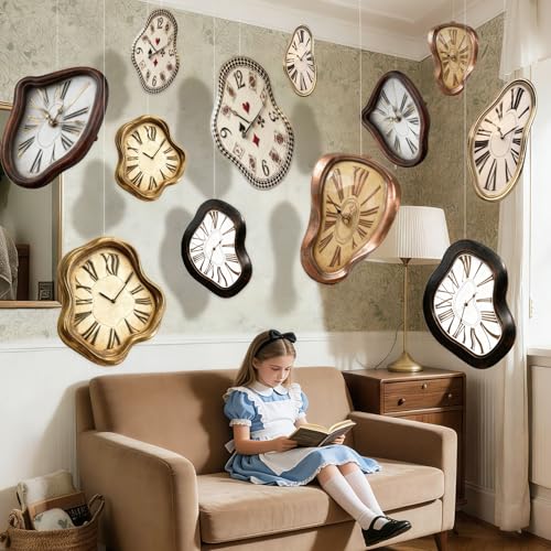 Wonderland Tea Party Decorations - 24 Melting Clock Garland Cards
