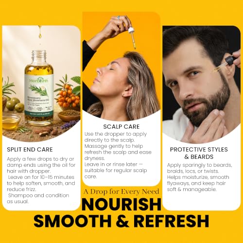 Herbishh Rosemary Hair Essence Oil 50 ml for Thicker, Stronger Hair