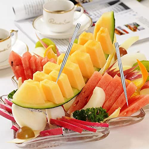 Reusable Stainless Steel Toothpick Set for Teeth Cleaning with Holder - Portable Dental Picks for Travel & Outdoor Use