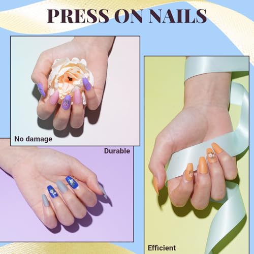 Medium Matte Press On Nails - Short Coffin Almond Fake Nails