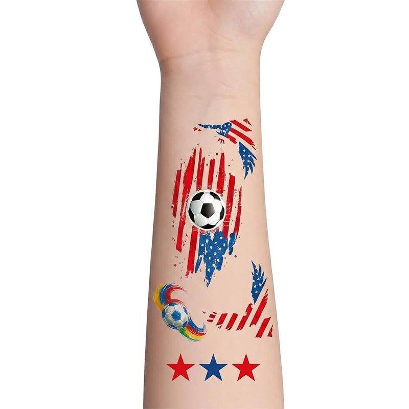 Soccer Temporary Tattoos | Pre-Cut Football Stickers for Sports-Themed Birthday Party Favors - Set of 1