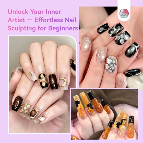 SAVILAND A1 Metallic 3D Sculpture Gel Set - Non-Sticky Nail Gel