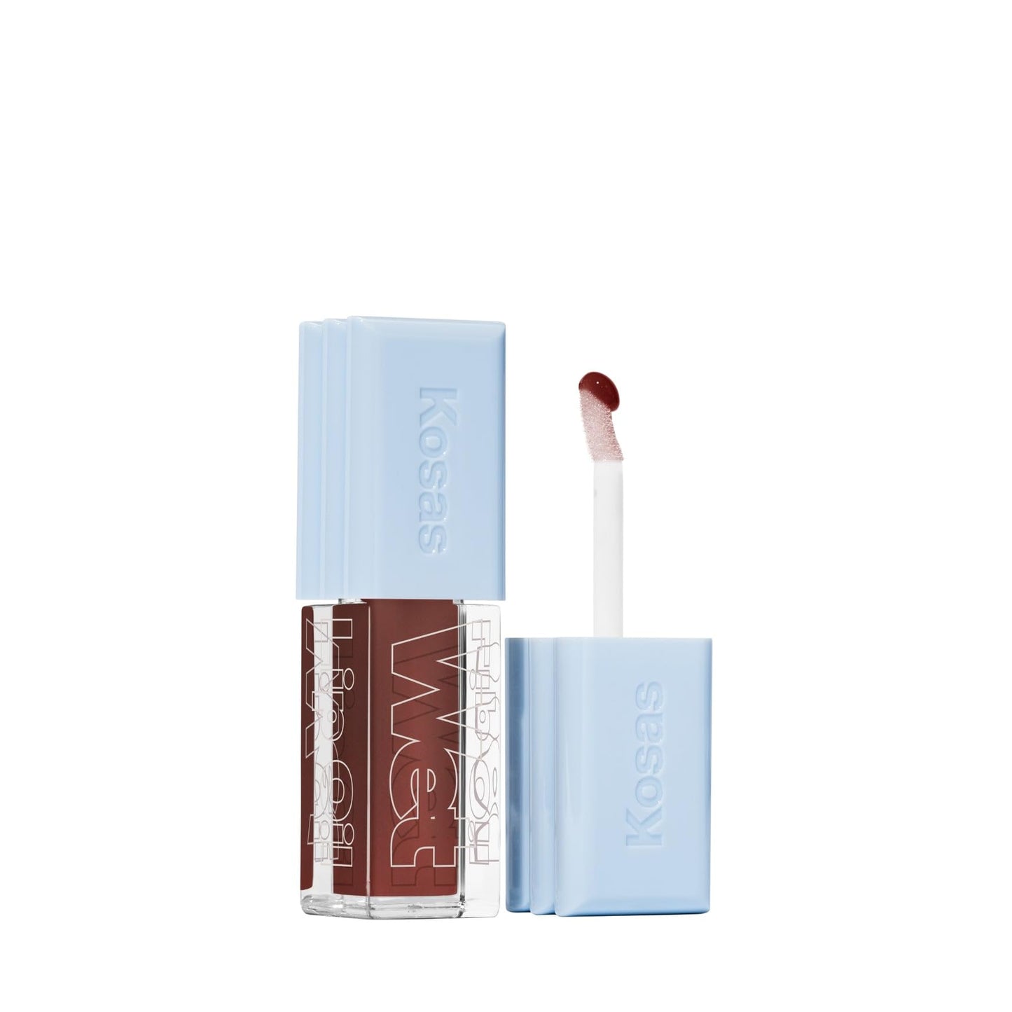 Kosas Wet Lip Oil Gloss – Plumping Peptide Lip Treatment Gloss in Sheer Rich Brown, Hydrating with Hyaluronic Acid, Peptides & Plant Oils, Non-Sticky, Vegan, Clean Beauty Lip Gloss (Cola) 0.15 oz