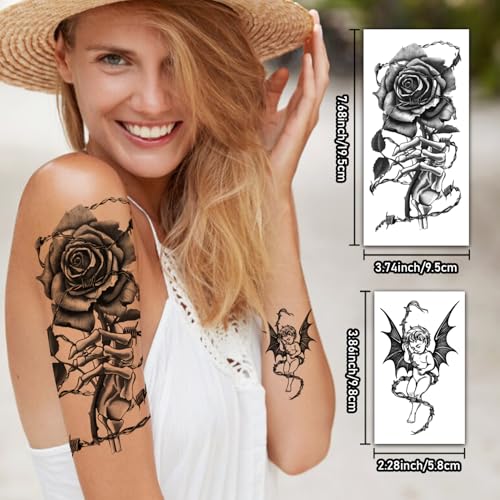 Gabizafia 77 Sheets Barbed Wire Temporary Tattoos — Wire Chains Web (Variation: Wire Chains Web) White Trash Party