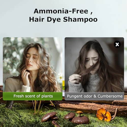 Limer Natural Black Hair Dye Shampoo Pack of 10 - Ammonia-Free, Gentle & Nourishing