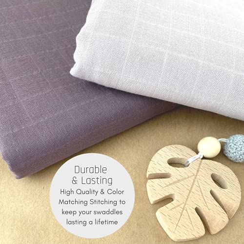 MOZAH Organic Muslin Swaddle Blankets - 100% Cotton, 2 Pack