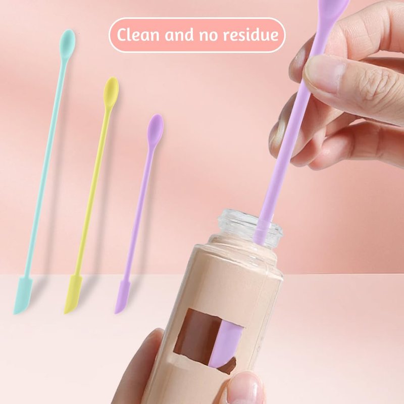 Mini Silicone Spatula Set - 5 Pcs Multicolor Makeup & Kitchen Stir Sticks | Reusable Beauty Tools