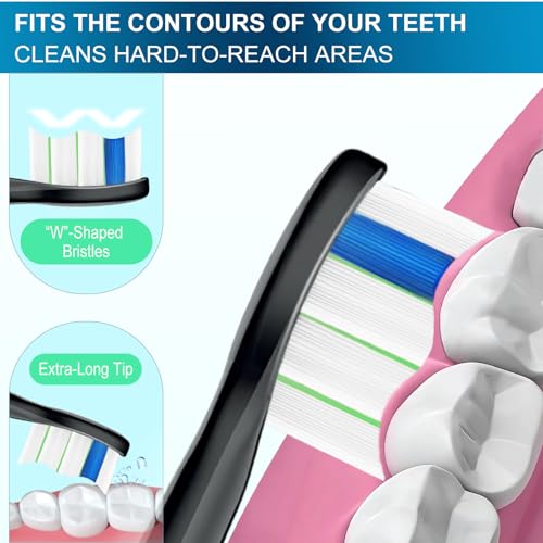Replacement Brush Heads for Philips Sonicare, 8-Pack Black Value Combo