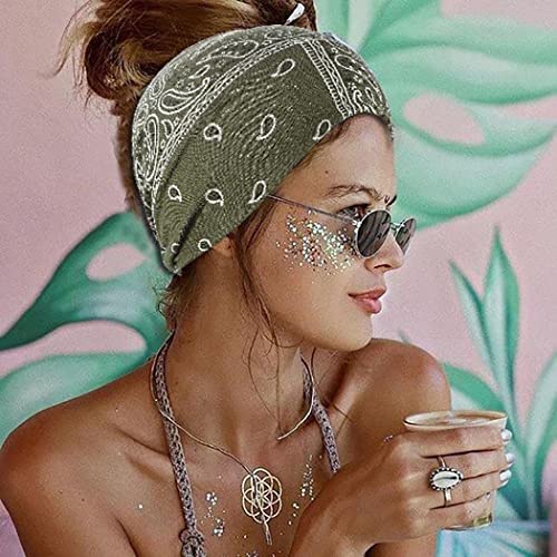 CAKURE Set of 2 Boho Wide Turban Headbands for Women & Girls – Elastic, Knotted Hair Wraps