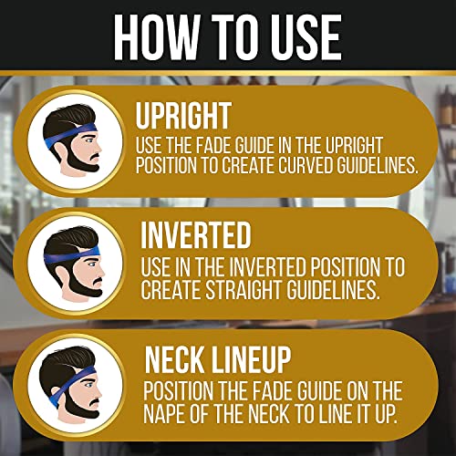 Blue & Yellow Hands-Free Fade Guide for Men Silicone Haircut Template Clipper Guide