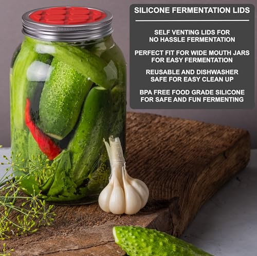 Complete Fermentation Kit with Mason Jar & Burping Lids