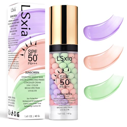 LSxia 3-in-1 Color Correcting Primer with SPF 50 - Oil Control Moisturizer