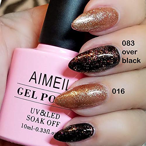 AIMEILI Galaxy Paranoid Gel Nail Polish Set - 6 Piece Clear Glitter Kit