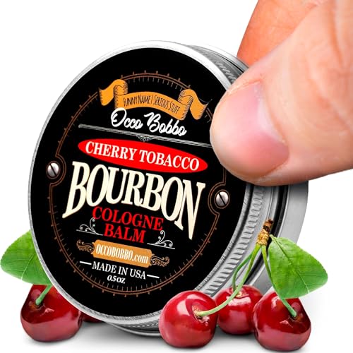 Occo Bobbo Solid Cologne for Men, Cherry Tobacco Bourbon, 0.5 oz Travel Tin