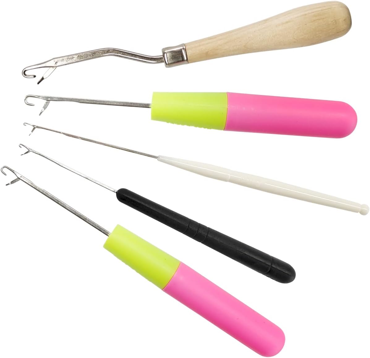 Latch Hook Crochet Set - 5PCS Assorted Sizes for Hair & Crafting | Durable Needles