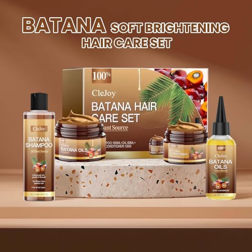 Botanic Batana Oil Shampoo and Conditioner Set ? Unrefined Batana Hair Mask & Growth Oil, Natural Repair for Thinning Hair, Curly & Damaged Hair Care Set for Men & Women