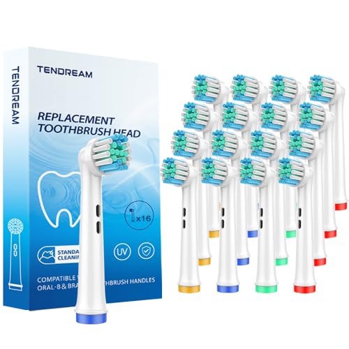 Tendream Replacement Toothbrush Heads for Oral-B Electric Toothbrushes (16 Pack)