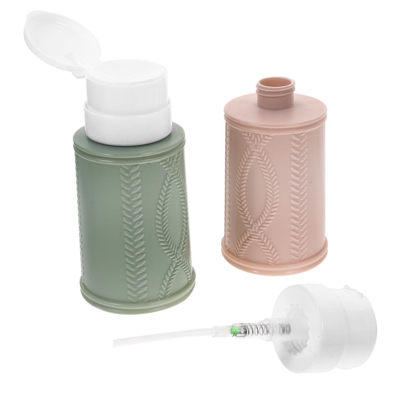 Refillable Pump Bottles for Nail Polish Remover - Leak-Proof 2 Pack | Empty Liquid Dispensers