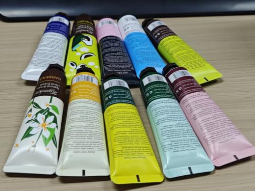 BKPPLZP 10 Pack Hand Cream Set Floral & Fruity, Natural Botanical Fragrance, Travel Size Moisturizer for Dry Hands, Women