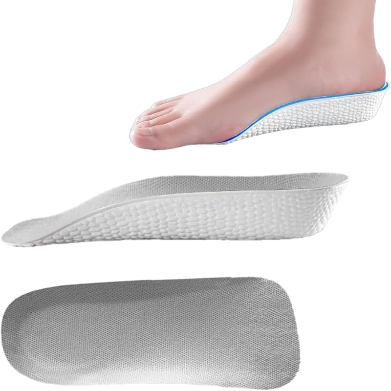 Height Increase Insoles - 0.6 Inch Elevator Shoe Inserts with Arch Support for Men & Women | Gray Comfort Design