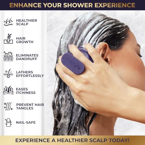 BEAUXSOI Silicone Scalp Exfoliator & Hair Massager Medium - Purple