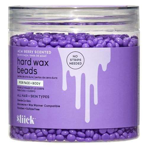 Sliick Hard Wax Beads for Sensitive Skin - Acai Berry, 8 oz